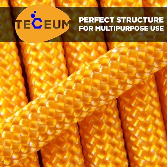 TECEUM Heavy Duty Rope 1000 – 1000ft / 200ft / 100ft / 50ft – 40+ Colors – Utility Rope for Survival & Camping Gear – Nylon String, Camping Rope, para Cord, Utility Nylon Rope, Tent Cord