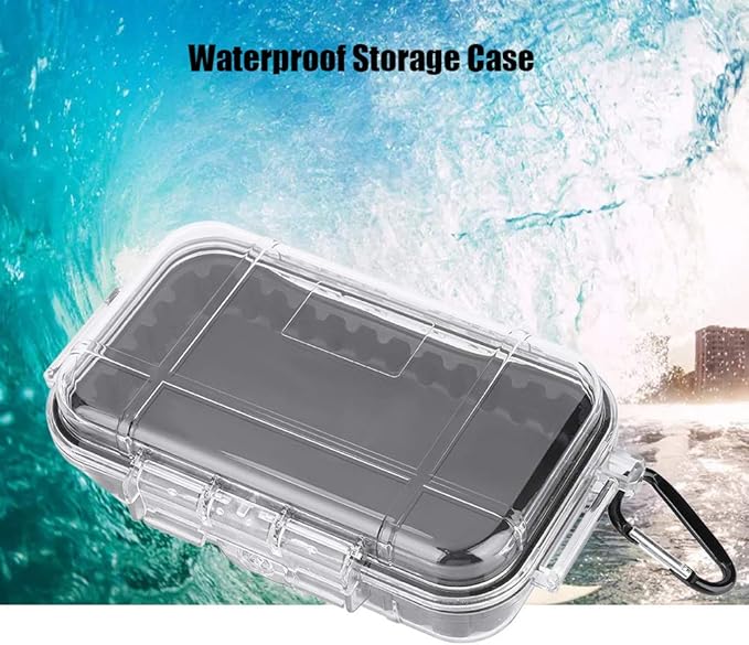 Waterproof Storage Case, Outdoor Survival Waterproof Dry Box Case Shockproof Storage Case Airtight Carry Box Container for Outdoor Boating Camping(Transparent)