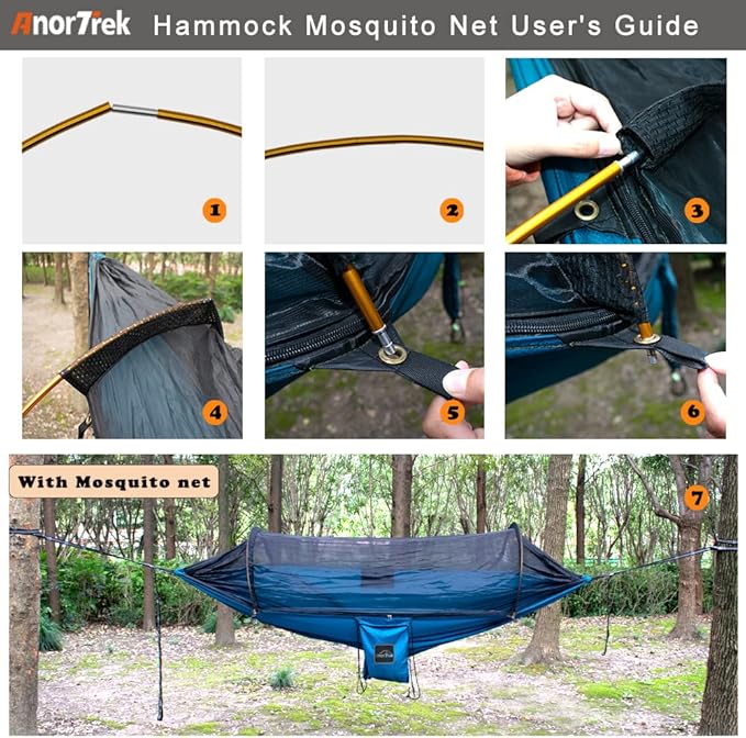 Camping Hammock with Mosquito Net and Rain Fly Tarp, Portable Double Hammock with Two Tree Straps, 230T Nylon Hammock and Waterproof Rain Fly Set for Hiking, Backpacking, Overnight (Green)