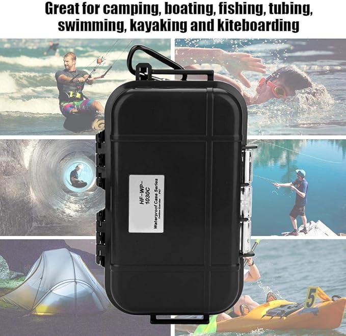 Tbest Waterproof Dry Box Airtight Outdoor Shockproof Storage Case Multipurpose Carry Box Container Inner Rubber Pad Detachable 4 Colors