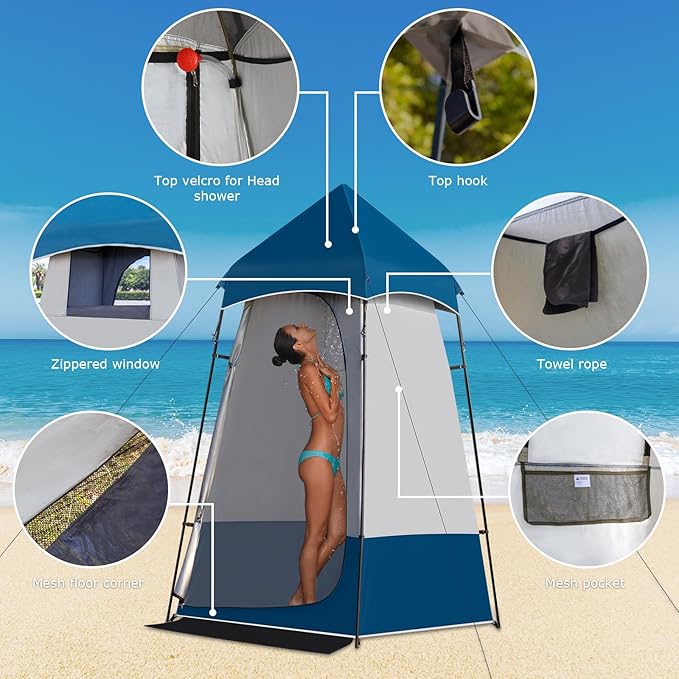 Leader Accessories 6.9 FT Portable Camping Shower Tent Outdoor Changing Room Privacy Tent for Camping, Toilet, Shower