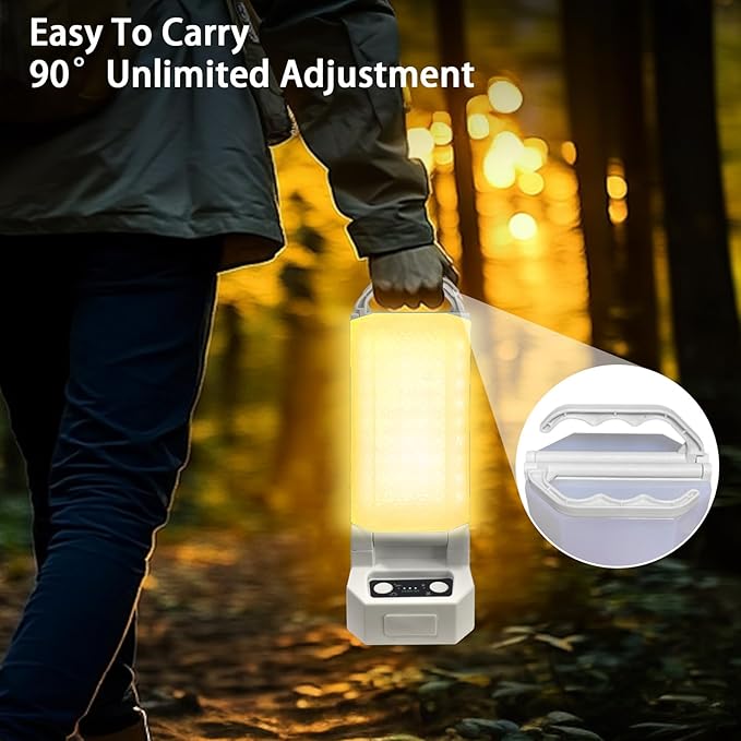 Solar Powered LED Portable Camping Lantern 4500mAh Rechargeable 1000 Luminaid 6500K Waterproof and 4 Brightness Dimmable, Ideal Camping Lights for Home Power Outages, Outdoor Survival Gear