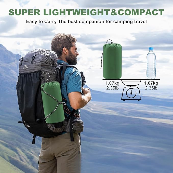 MINGPINHUIUS Camping Sleeping Pad with Pillow: Extra Thick 4.7 Inch Ultra-Light Self Inflating Air Mattress, Lightweight Compact Inflatable Sleep Mat for Backpacking, Hiking, Tent (Olive Green)