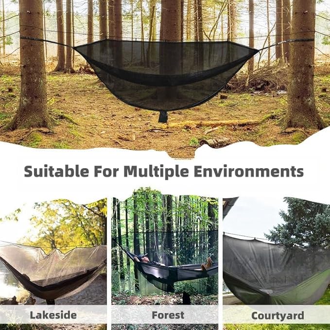 Hammock Mosquito Net, Extra Large Opening,Camping & Hiking Accessory,Anti-Mosquito Protection,Lightweight & Portable,Compatible with Most Hammocks.