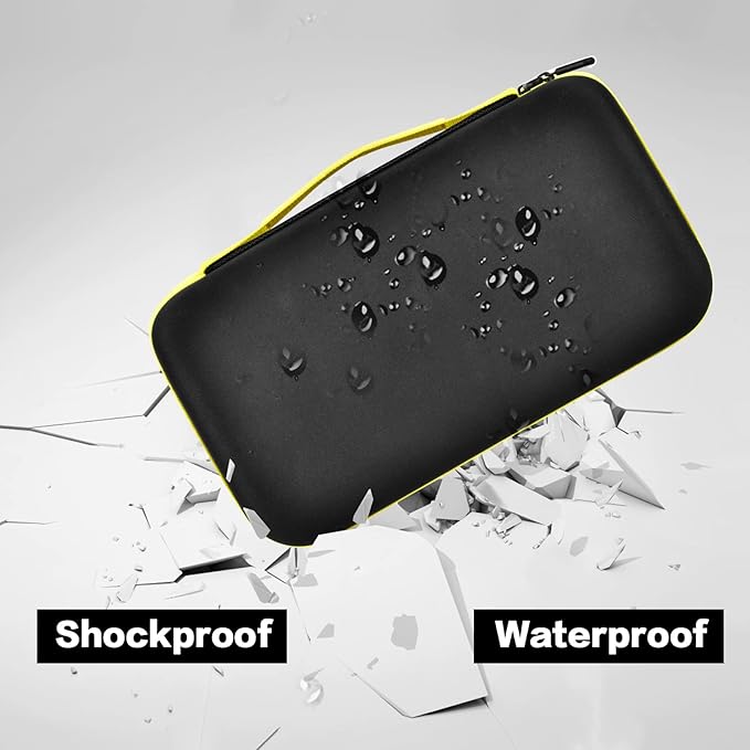 ANKHOH Walkie Talkie Case Holder for 50 Channel GMRS Two-Way Radio, Long Range Handheld Mobile Radios Hard Storage Carrying Box for Rechargeable Batteries, Charger and Headset, Yellow(Bag Only)