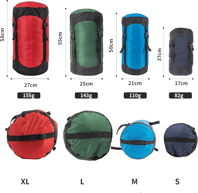 Compression Stuff Sack, 5L/8L/18L/25L/35L Lightweight Sleeping Bags Storage Compression Sack, More 40% Storage for Camping, Hiking, Backpacking Trip