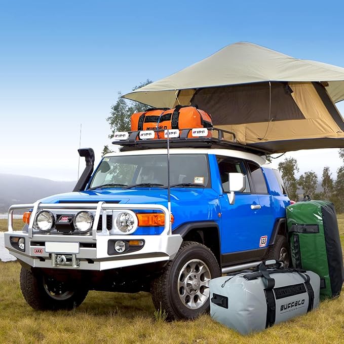 Buffalo Gear Waterproof Duffle Bag 120L Large Adventure Bag with Backpack Straps for Travel Hunting Camping Boating Kayaking Motorcycling Fishing