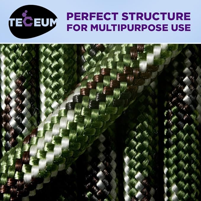 TECEUM Heavy Duty Rope 1000 – 1000ft / 200ft / 100ft / 50ft – 40+ Colors – Utility Rope for Survival & Camping Gear – Nylon String, Camping Rope, para Cord, Utility Nylon Rope, Tent Cord