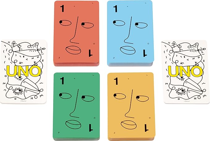 Mattel Games UNO Artiste Shantell Martin Card Game for Kids, Adults & Family Night, Collectible Deck Featuring Graphics & Art by Shantell Martin