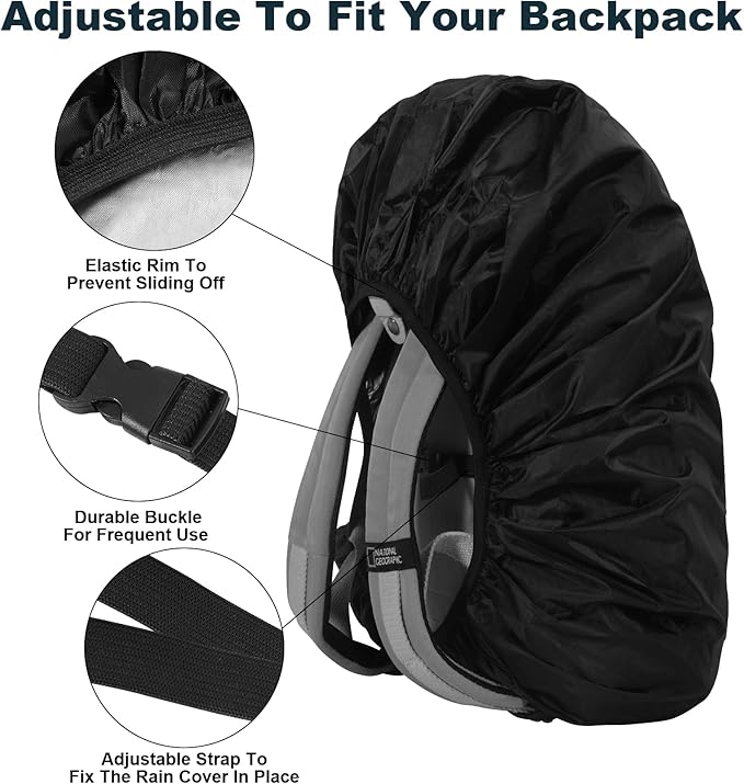 LAMA Waterproof Rain Cover for Backpack, Backpack Rain Cover with Reflective Strip and Antislip Cross Buckle Strap, Ultralight Compact Portable, for Cycling, Hiking, Camping, Traveling