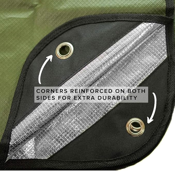 Arcturus Heavy Duty Survival Blanket – Insulated Thermal Reflective Tarp - 60" x 82". All-Weather, Reusable Emergency Blanket for Car or Camping (Olive Green)