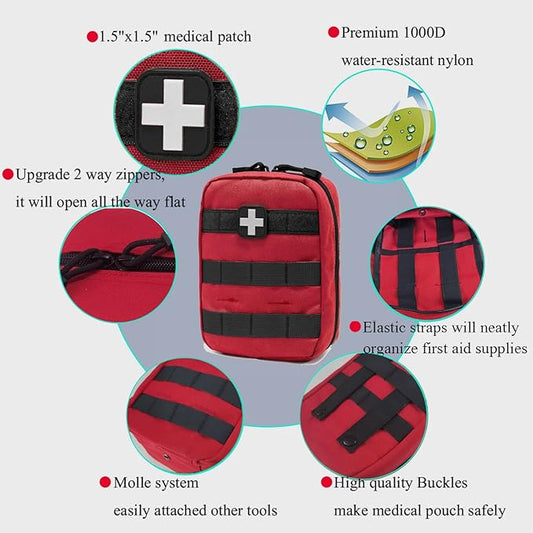 Carlebben EMT Pouch MOLLE Ifak Pouch Tactical MOLLE Medical First Aid Kit Utility Pouch