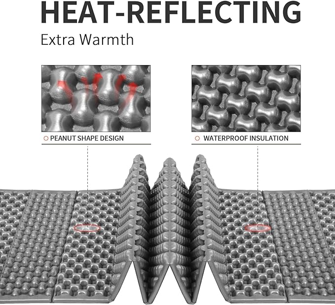 Foam Camping Pads for Hiking, Ultralight Closed Cell Mattress, Waterproof Soft Mat for Adults, Wide Picnic Yoga Mats, Folding Sleeping Pad for Outdoor Backpacking