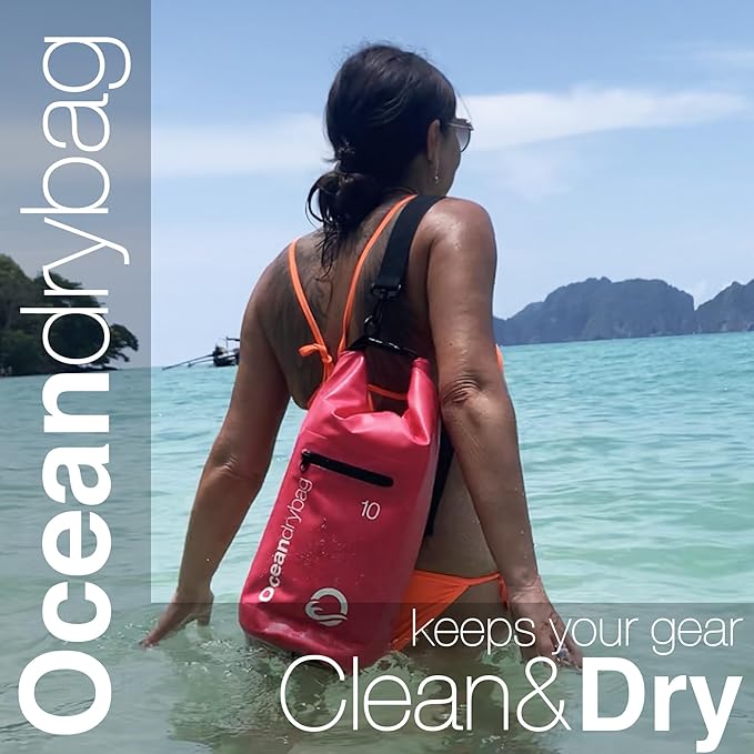 Oceandrybag - Waterproof Dry Bag Backpack - Floating Dry Sack Portable for Kayaking, Beach, Rafting, Boating, Hiking, Camping, Fishing with Waterproof Phone Case
