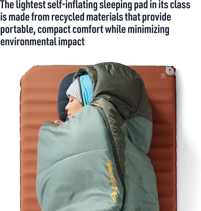 Sea to Summit Pursuit Self-Inflating Sleeping Mat for Camping and Backpacking, Tapered - Regular (72 x 22 x 2 inches)
