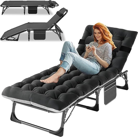 ABORON Folding Camping Cot for Adults, Heavy Duty 3-in-1 Bed for Guest Sleeping, Adjustable Double-Layer 1200D with Mattress & Carrying Bag for Home, Office, Vacation, Hospital Use