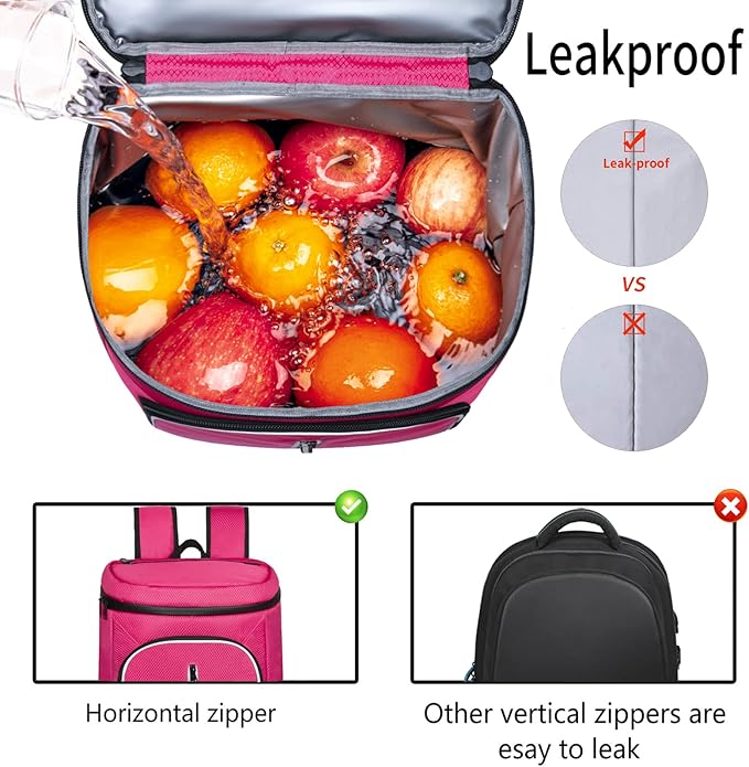 FORICH Soft Cooler Backpack Insulated Waterproof Backpack Cooler Bag Leak Proof Portable Small Cooler Backpacks to Work Lunch Travel Beach Camping Hiking Picnic Fishing Beer for Men Women