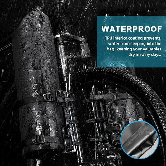 LIXADA 3L/7L Bike Fork Bag - Waterproof Dry Bag, Roll Top Design, Lightweight Bicycle Fork Bag, Portable Cycling Pack for Mountain & Road Bikes, Scooter