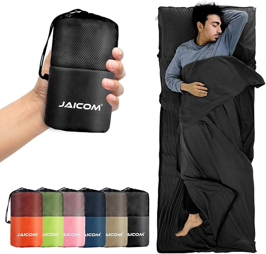 Sleeping Bag Liner, Travel Sheets & Adult Sleep Sack, Ultralight and Portable Summer Sleeping Bag - Ideal for Backpacking, Hotels and Hostels, Business Trips, Camping