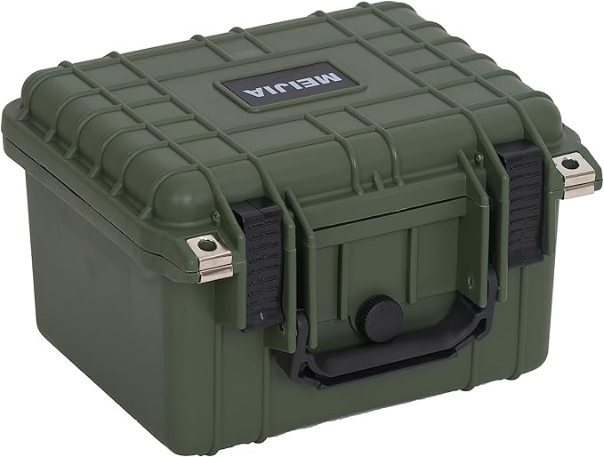 MEIJIA Portable All Weather IP67 Waterproof Camera Case,hard case with Customizable Fit Foam,Fit Use of Drones,Camera,Equipments,10.62 x9.68x6.87inches(Green)