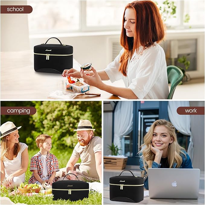 LOVEVOOK Lunch Box for Women,Adult Insulated Lunch Bag for Women,Leakproof Cooler Bag for Office Picnic Hiking Beach,Lunch Tote Bag with Adjustable Shoulder Strap