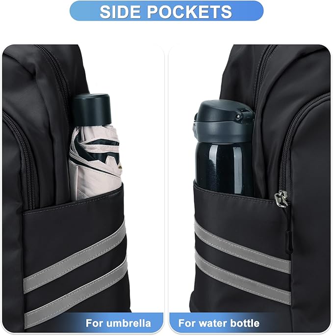 Coofay Gym Backpack for Women - Waterproof With Shoe Compartment, Lightweight Travel and Sports Bag, Large Black