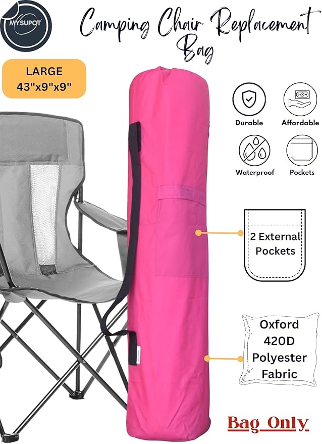 Replacement Bag for Folding Camping Chair, Portable Camp Chair, Hammock, Yoga Mat, Umbrella, Tents, Tripods, Fishing Poles - 420D Oxford Polyester Fabric