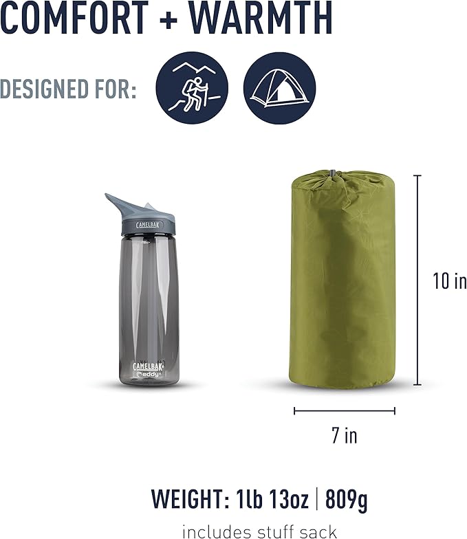 Sea to Summit Camp Self-Inflating Foam Sleeping Mat for Camping and Backpacking, Tapered - Regular (72 x 20 x 1.5 inches)