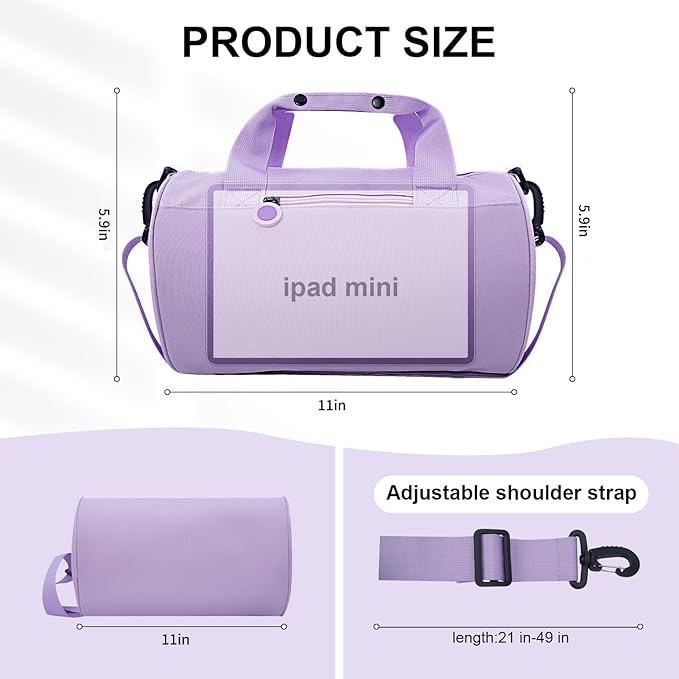 Gym Bag for Women, Waterproof Travel Bag with Wet Clothes Compartments and Adjustable Strap, Small Duffel Bag for Sports, Gyms and Weekend Getaway