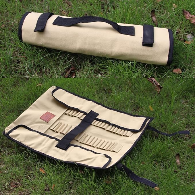 Campingmoon Tent Storage Bag, Can Holds 20 of The Long Tent Stakes, Thickened Canvas Can Withstand Tent Stakes Heavy Duty, B-135