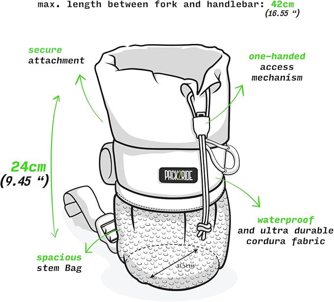 Bongo Bike Handlebar Bag - Water Resistant & Durable Fabric Bicycle Water Bottle Holder, Secure Attachment Bikepacking Stem Bag, Front Biking Storage, Bike Organizer for Cycling - Camo