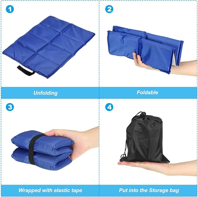 PATIKIL 15.7"x11.6"x0.4" Foldable Hiking Seat Pad, Cushion Sitting Pads Foam Mat Ultralight Waterproof for Outdoor Camping Picnic Stadium, Yellow Black