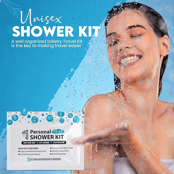 Compact Personal Shower Kit To-Go– Your Hygiene Companion for Travel, Gym, and Outdoor Adventures (50)