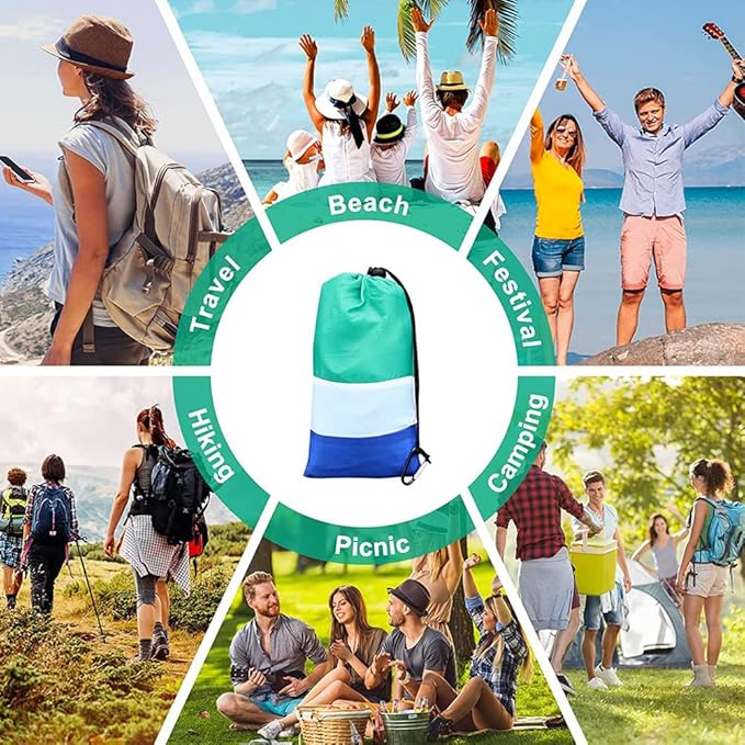 Ceresa Inc Beach Blanket Sandproof Waterproof Beach Mat, Lightweight Quick Drying Picnic Mat for Beach Camping Picnic Travel Hiking 79" X 83" for Family Outdoor Playing Supply