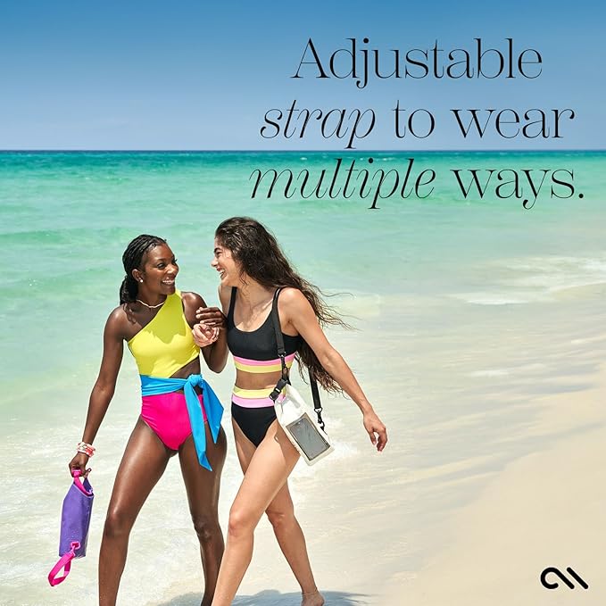 Case-Mate Purple Paradise Mini IP68 Waterproof Bucket Bag - Roll Top Dry Bag 2L Cap with Waterproof Pouch for Swimming Kayaking Boating Travel and More - For Phones Up to 7"