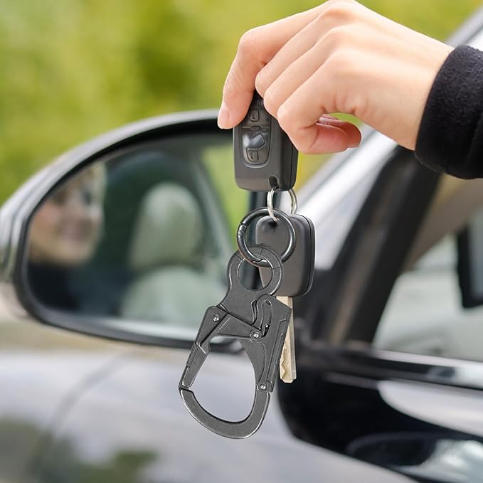 Ahiller Muscular Carabiner Hook，3.1" Alloy Thick Keychain Clip for Man, Outdoor Camping, Hiking Accessories, Key Ring