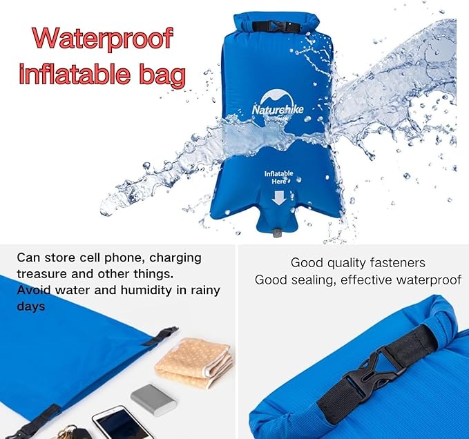 Naturehike Inflatable Double Camping Sleeping Pad, Ultralight Durable 2.55" Thickness Camping Mattress, Compact Air Mat for Hiking, Traveling, Backpacking&Outdoor (Orange)