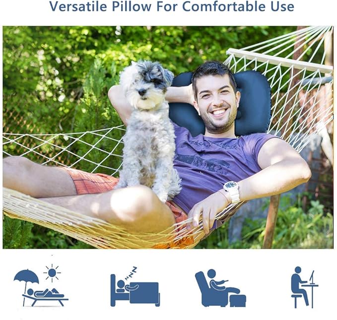 SUNYAO Ultralight Inflatable Camping Pillows - Compressible, Compact, Inflatable, Comfortable, Ergonomic Pillow for Neck & Lumbar Support While Camping,Backpacking,Hiking