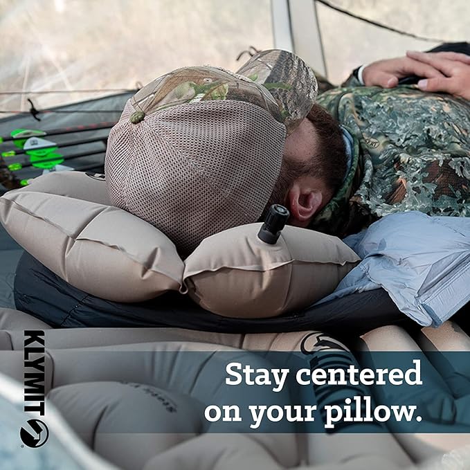 Klymit Pillow X Travel Pillow, Lightweight Inflatable Hybrid Airplane, Backpacking, Hammock, and Camping Pillow