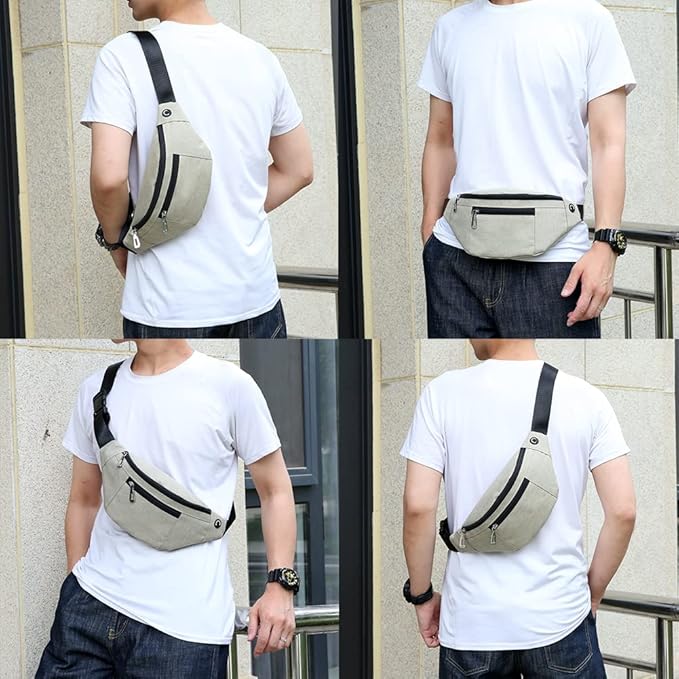 Fanny Pack for Men & Women, Fashion Waterproof Waist Packs with Adjustable Belt, Casual Bag Bum Bags for Travel Sports Running.