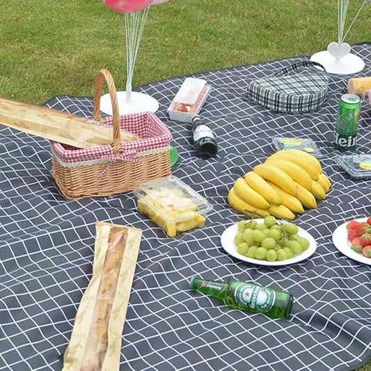 Extra Large Beach Blanket Outdoor Picnic Blankets, Foldable Waterproof Sand Free Picnic Mat for Festival BBQ Park Grass Lawn Camping Hiking Travel Concerts (Black, 80x60 in)