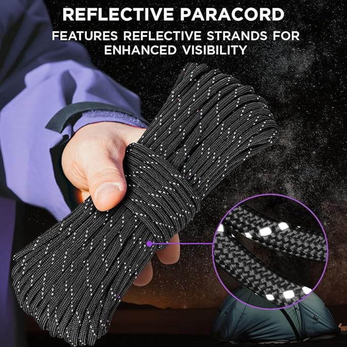 TECEUM Heavy Duty Rope 1000 – 1000ft / 200ft / 100ft / 50ft – 40+ Colors – Utility Rope for Survival & Camping Gear – Nylon String, Camping Rope, para Cord, Utility Nylon Rope, Tent Cord