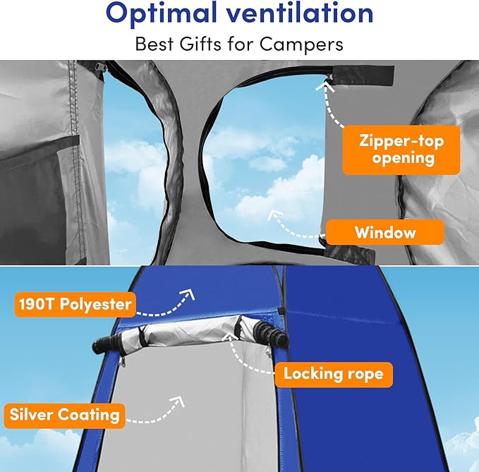 Pop Up Privacy Tent Shower Tent Changing Tent Portable Outdoor Camping Bathroom Toilet Tent Changing Dressing Room Privacy Shelters Room for Hiking and Beach Sun Shelter Picnic Fishing- Waterproof