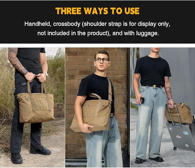 IDOGEAR Tactical Handheld Tote Pouch Multiuse Zipper Storage Bag Portable EDC Organizer For Camping Traveling Gym Commute