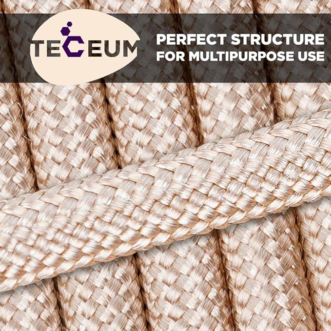 TECEUM Heavy Duty Rope 1000 – 1000ft / 200ft / 100ft / 50ft – 40+ Colors – Utility Rope for Survival & Camping Gear – Nylon String, Camping Rope, para Cord, Utility Nylon Rope, Tent Cord