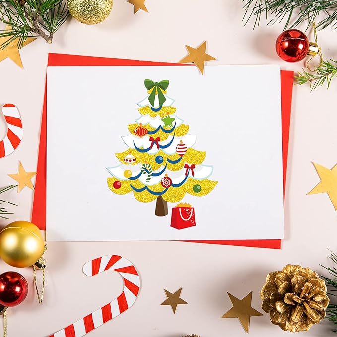 48 Pcs Christmas Tree Stickers Make A Christmas Tree Sticker Sheets for Kids Sticker Home Classroom Party Favor Art Craft School Rewards