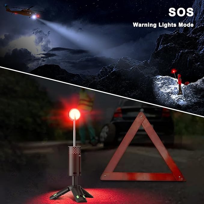 Camping Light Telescopic, Rechargeable Collapsible Camping Lanterns with Stand, 10000mAh Magnetic Waterproof Camping Lamp, Outdoor Light for Emergency, Cool Camping Must Haves (Black)