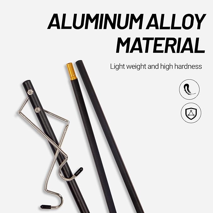 Camping Folding Lamp Pole, Lightweight Collapsible Aluminum Lantern Stand, Outdoor Portable Lamp Post Hanging Light Holder Stick for Picnic Hiking Fishing BBQ (Lantern Stand)