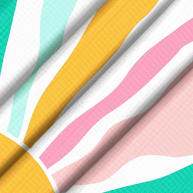 Beach Blanket Waterproof Sandproof, Oversized Picnic Blankets with Stakes and Sand Pockets, Lightweight Quick Drying, Extra-Large Portable Beach Mat for Outdoors, Camping, Hiking Trips-Spring Sunshine