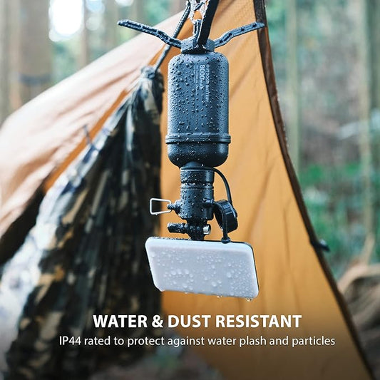 ELECOM NESTOUT Outdoor Camping LED Panel Flashlight w/ Mini Tripod, Dimmable USB Powered LED Light, IP44 Water Dust Resistant, 30-1000 Lumen, Portable Lantern for NESTOUT Power Bank, Black (Flash-1)